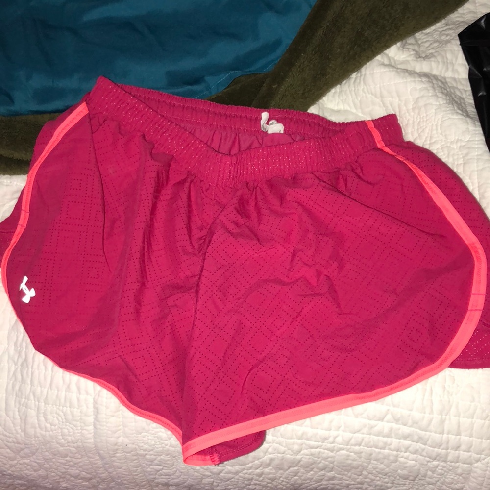 bright pink athletic shorts